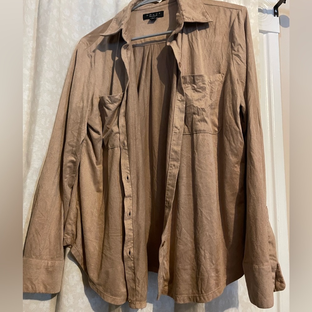 Grace women’s Brown suede shirt
